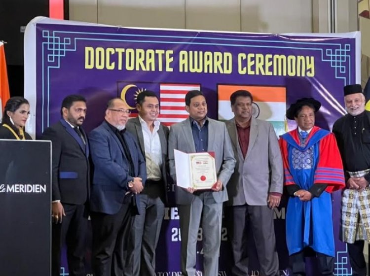 Dr. Sailesh Hiranandani from SRAM & MRAM Honored with the Doctorate by the Prestigious Malaysia South India Chamber of Commerce Held in Malaysia