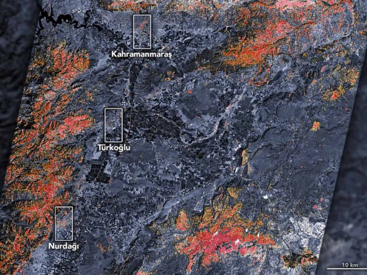 Aerial view from NASA satellites helping Turkey, Syria earthquake response