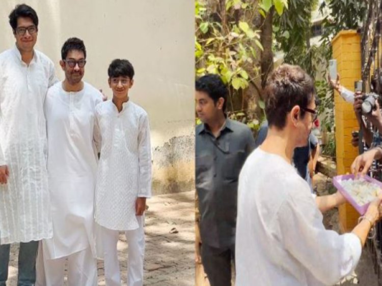 Eid 2024: Aamir Khan, his sons Junaid-Azad distribute sweets as they extend warm festive greetings