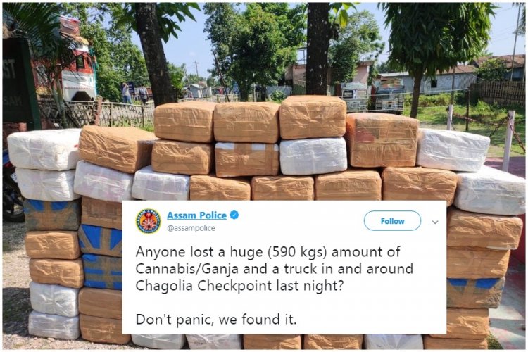 Assam Police posts cheeky tweet to report ganja seizure
