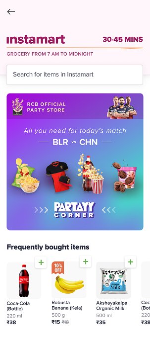 Swiggy Instamart’s newest curation is for all the party lovers out there; First to join the celebration is Royal Challengers Bangalore