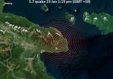 Papua New Guinea hit by 5.7 magnitude earthquake